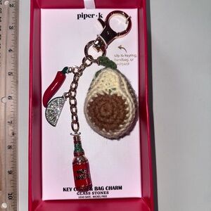Piper K Avocado Key & Card Holder with Red and Brown Accents